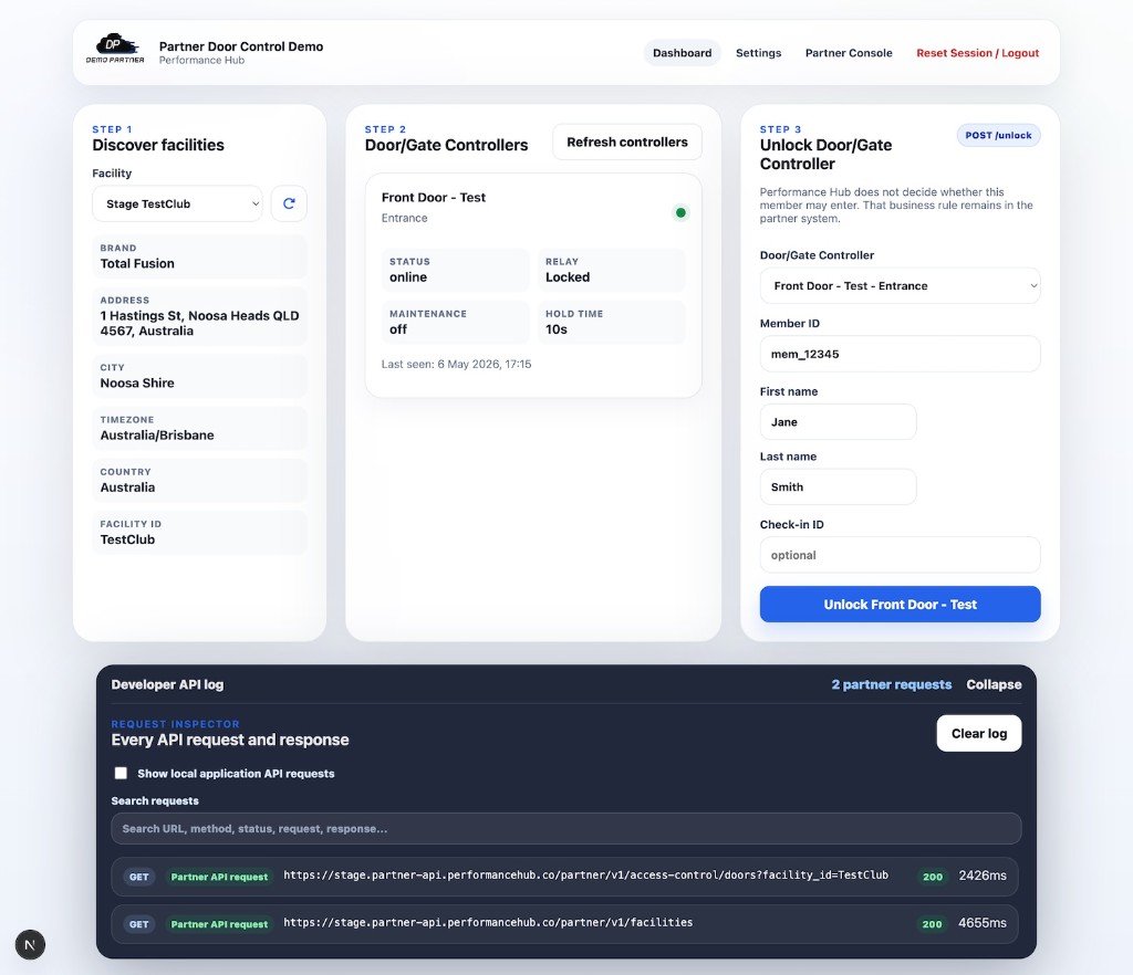 Partner Door Control Demo screenshot