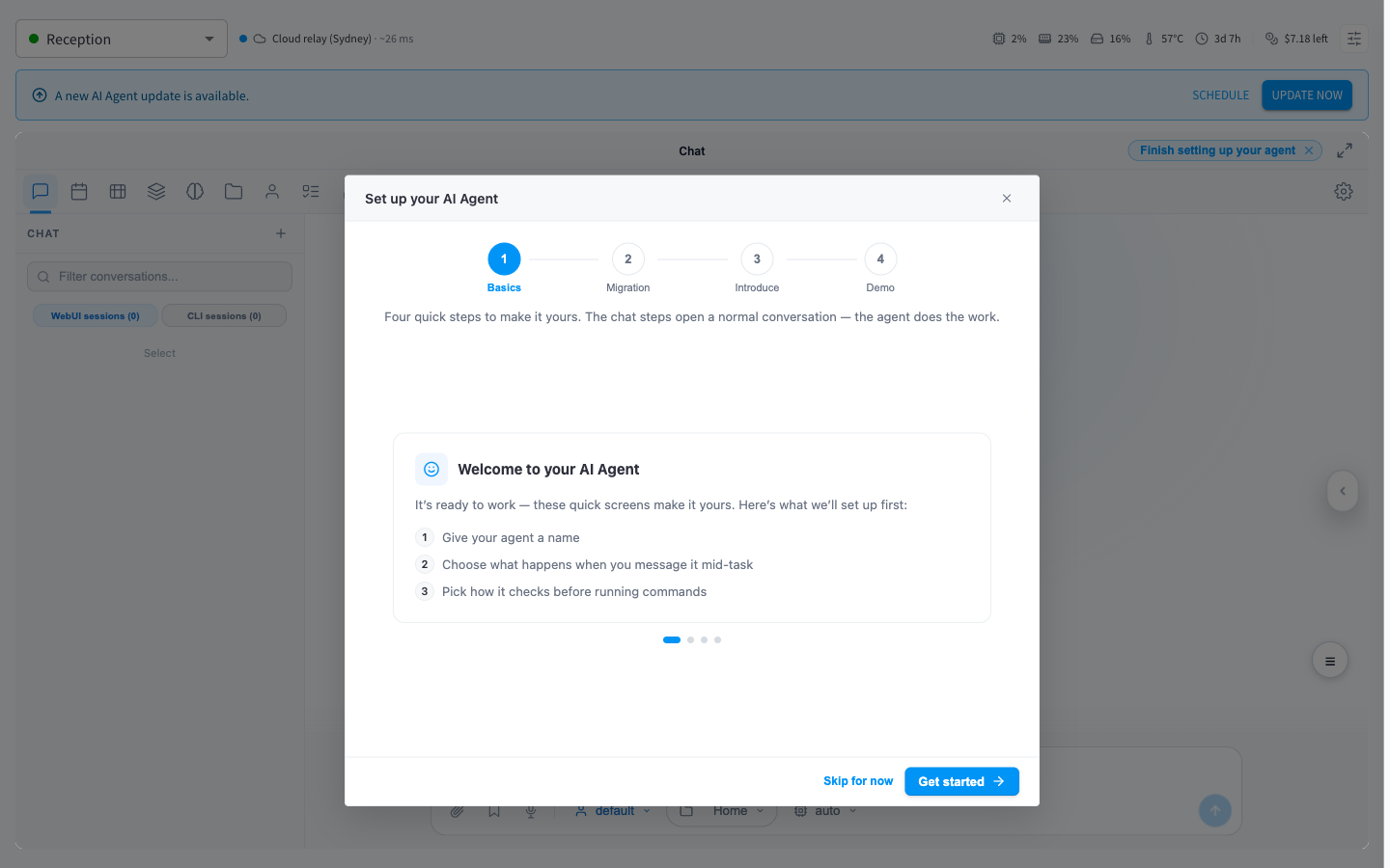 Onboarding wizard
