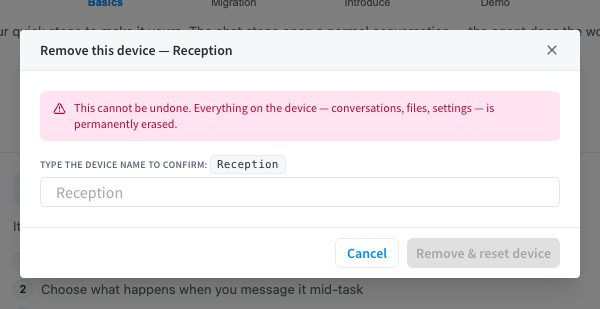 Remove confirmation