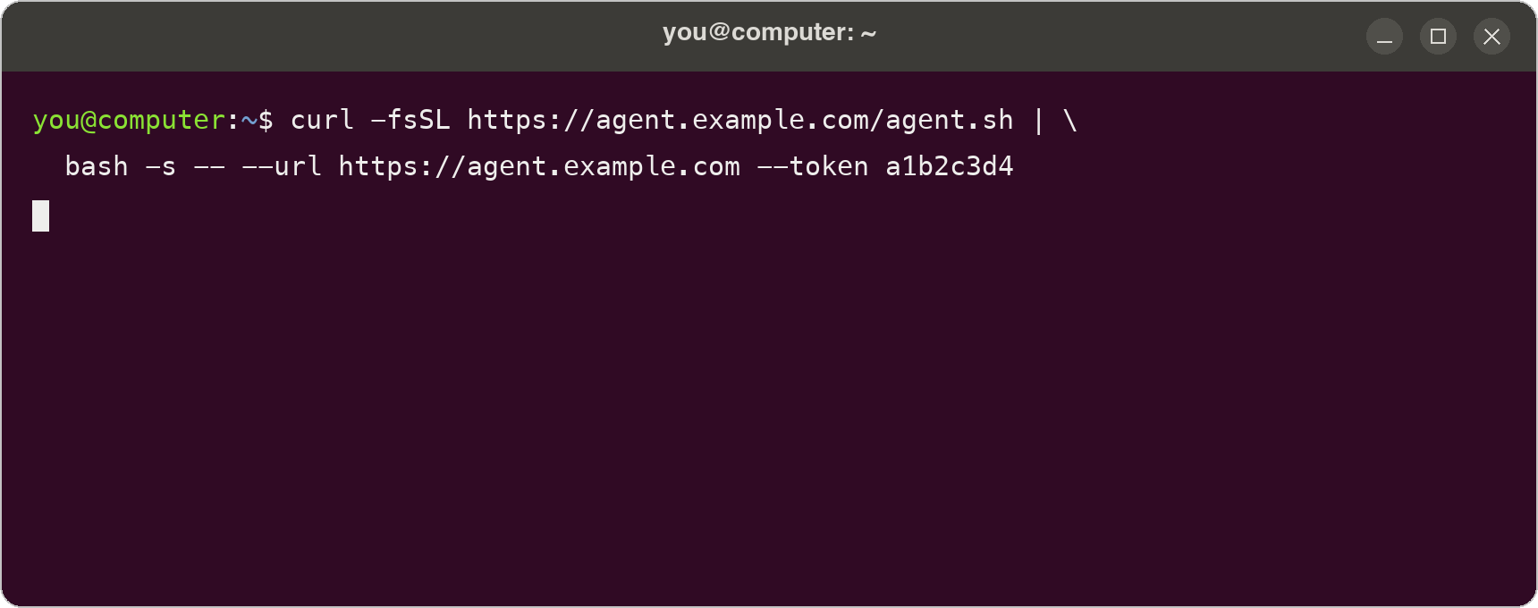 Terminal Ubuntu dengan arahan migrasi dipalingkan