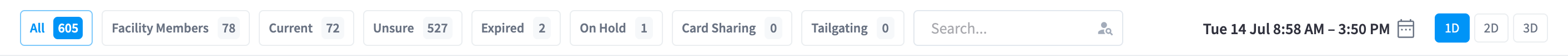 Timeline filters