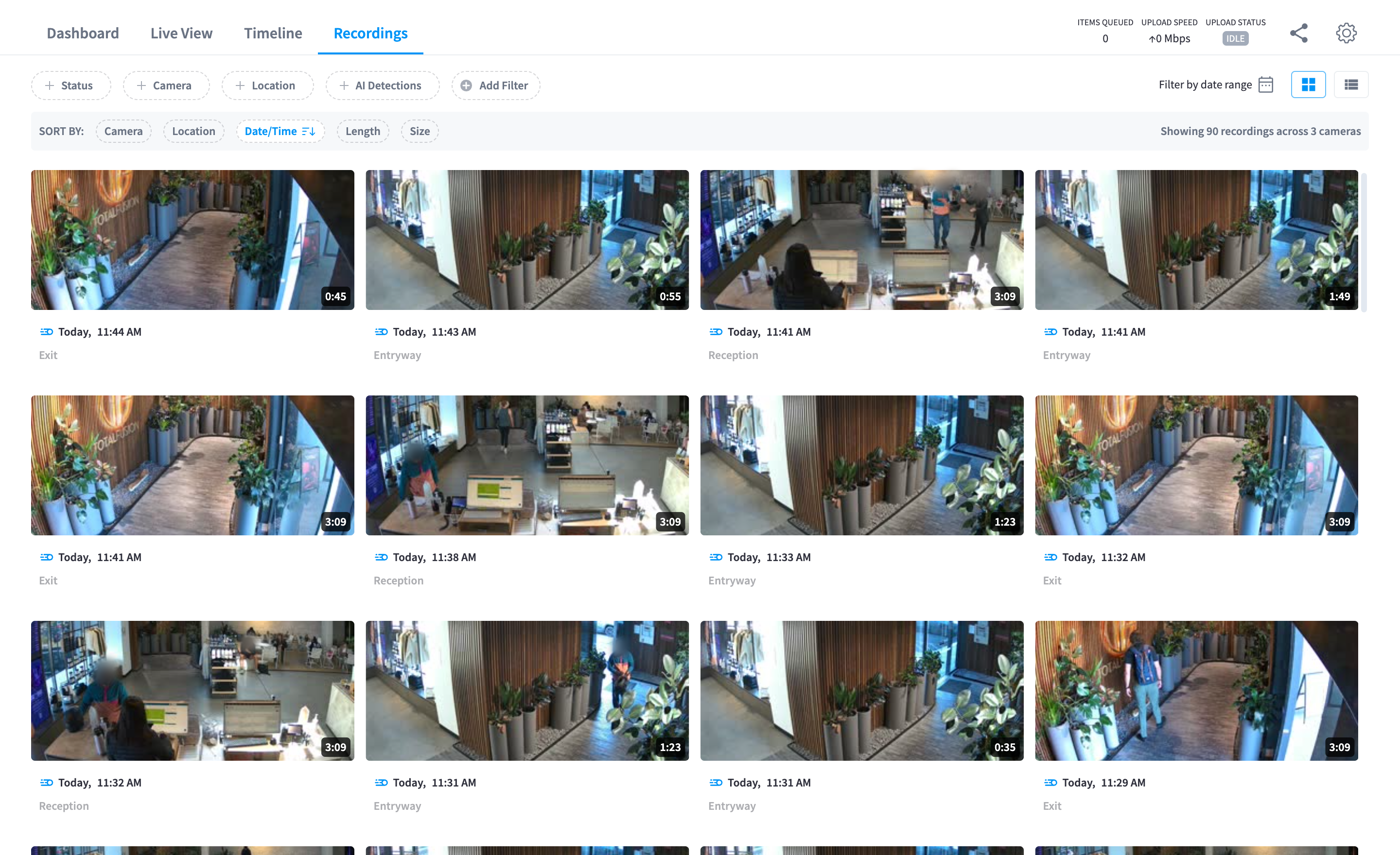 The Recordings browser