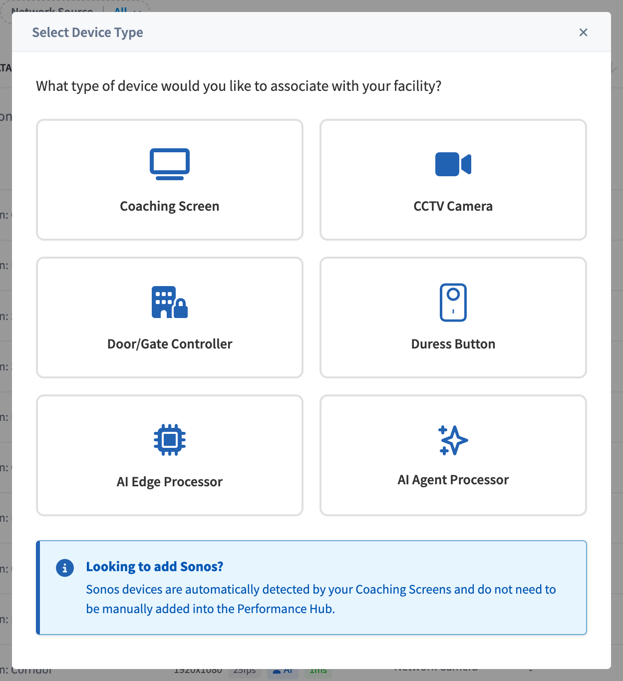 Select Device Type