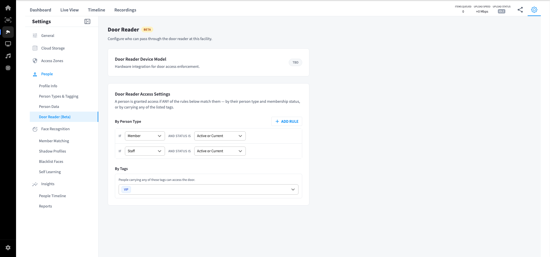 Door Reader Settings