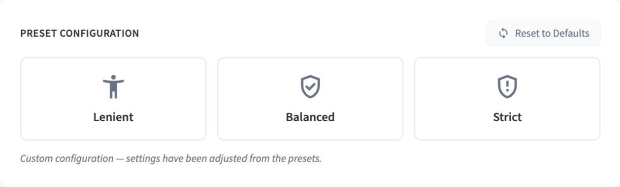 Self Learning Settings