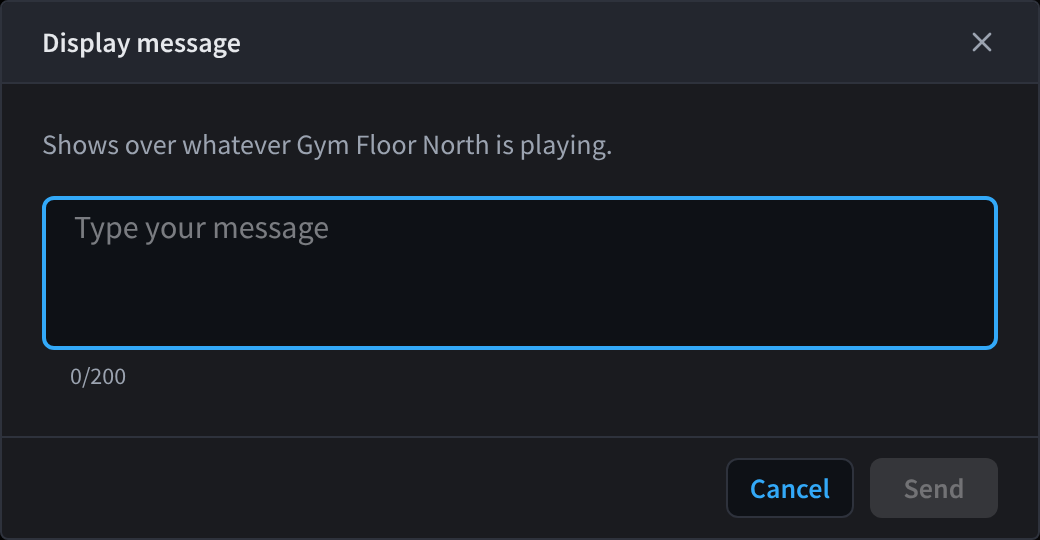 The Display message dialog
