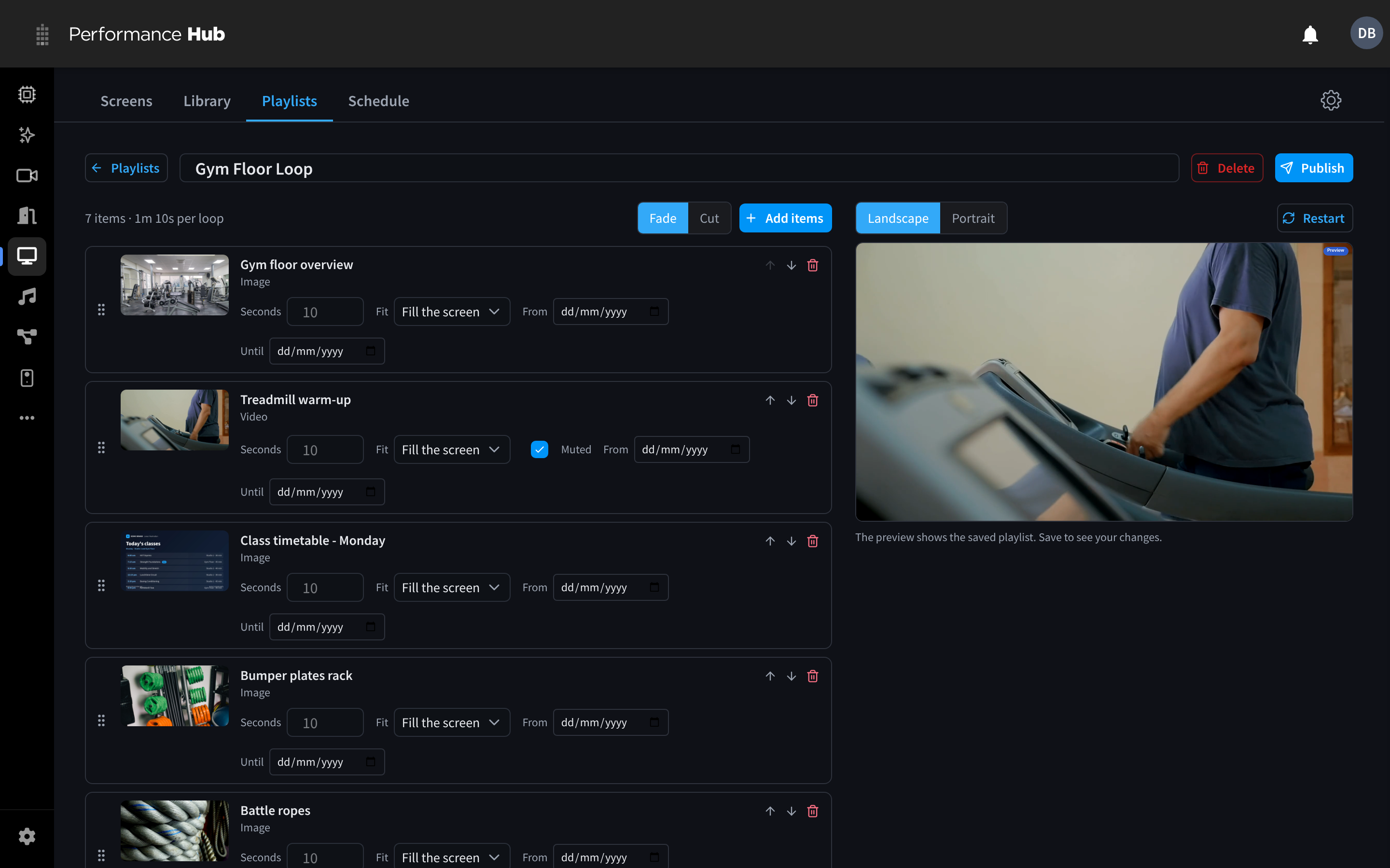 The playlist editor
