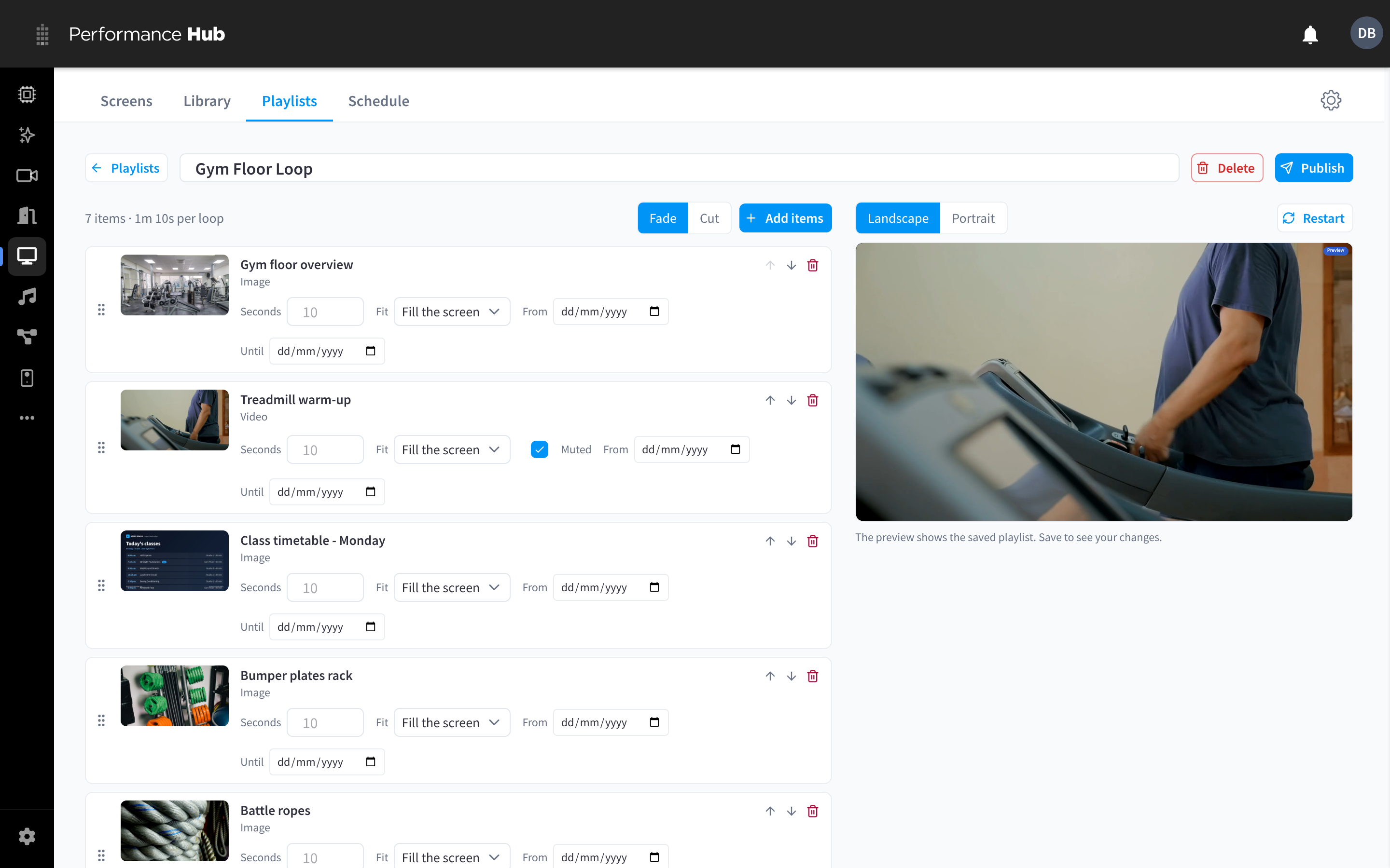 The playlist editor