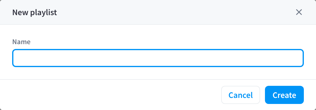 The New playlist dialog