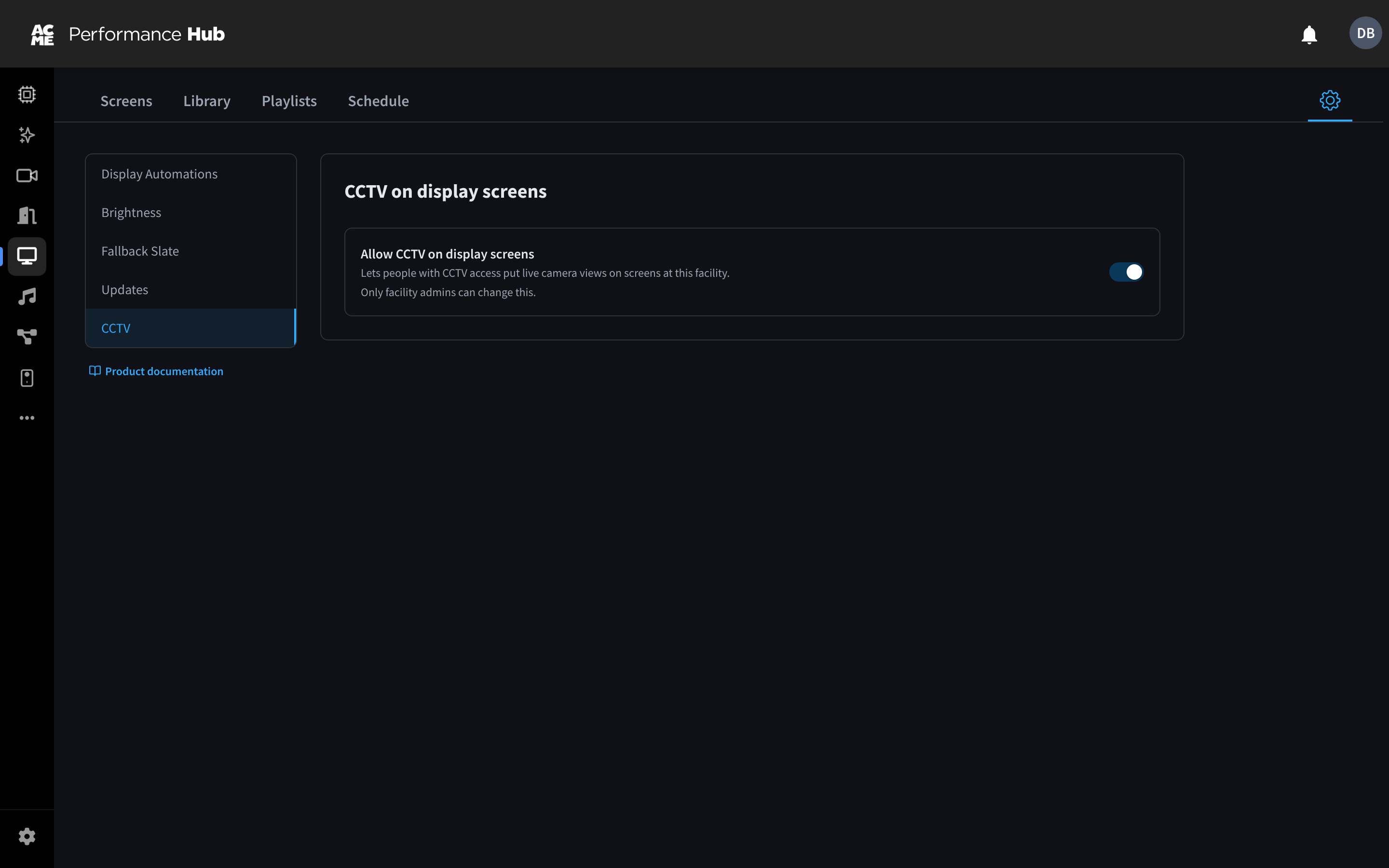 CCTV settings
