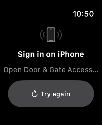 The watch sign-in prompt asking the member to sign in on their phone first