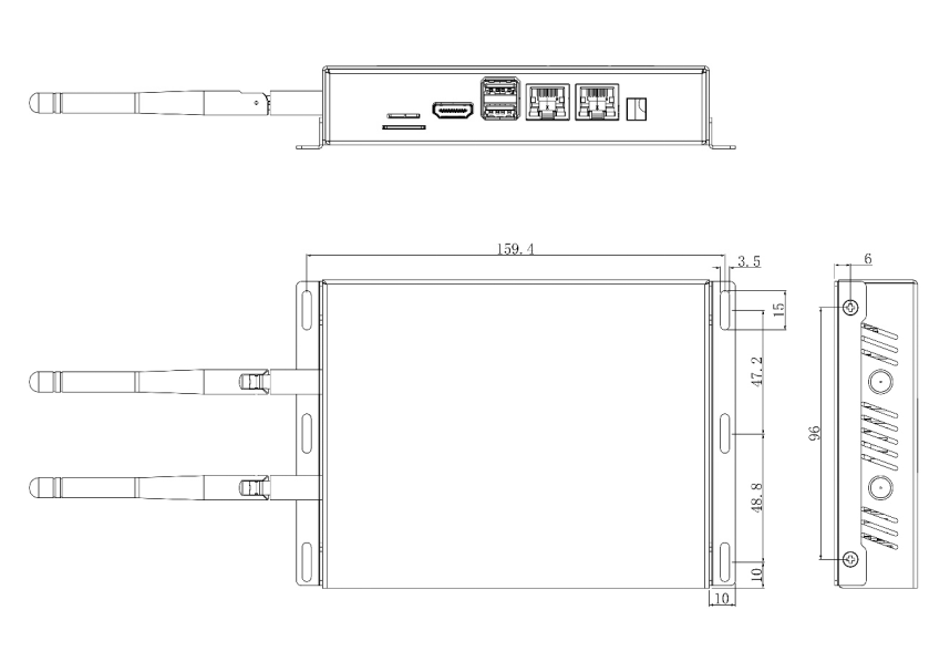 Wall mounting dimensions