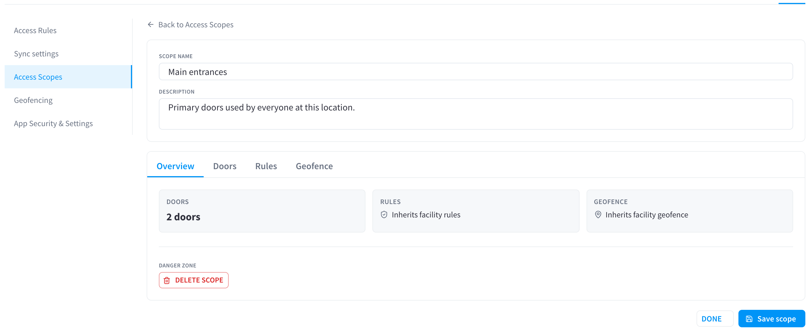 Scope editor — Overview