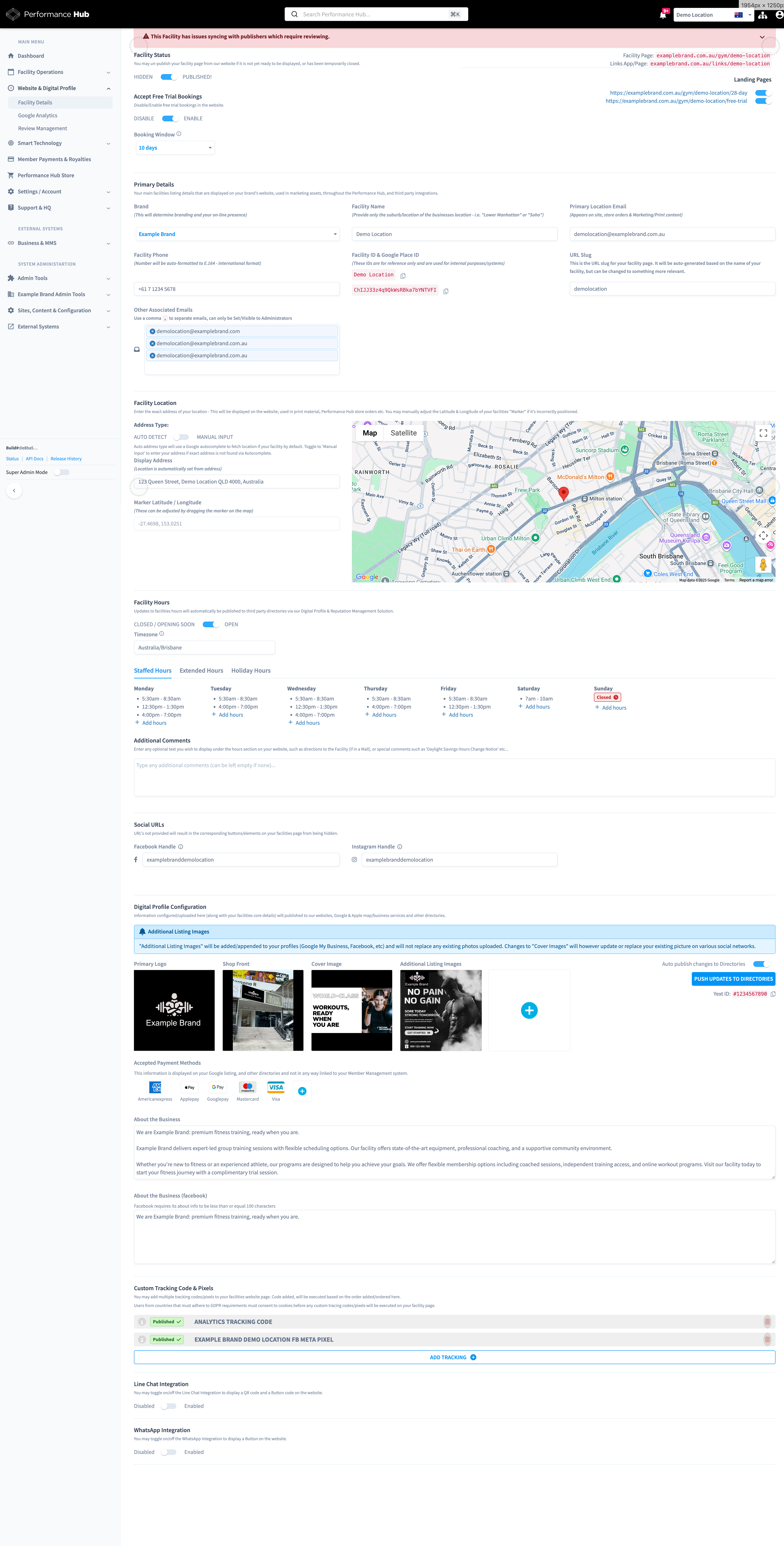 Facility Details Overview