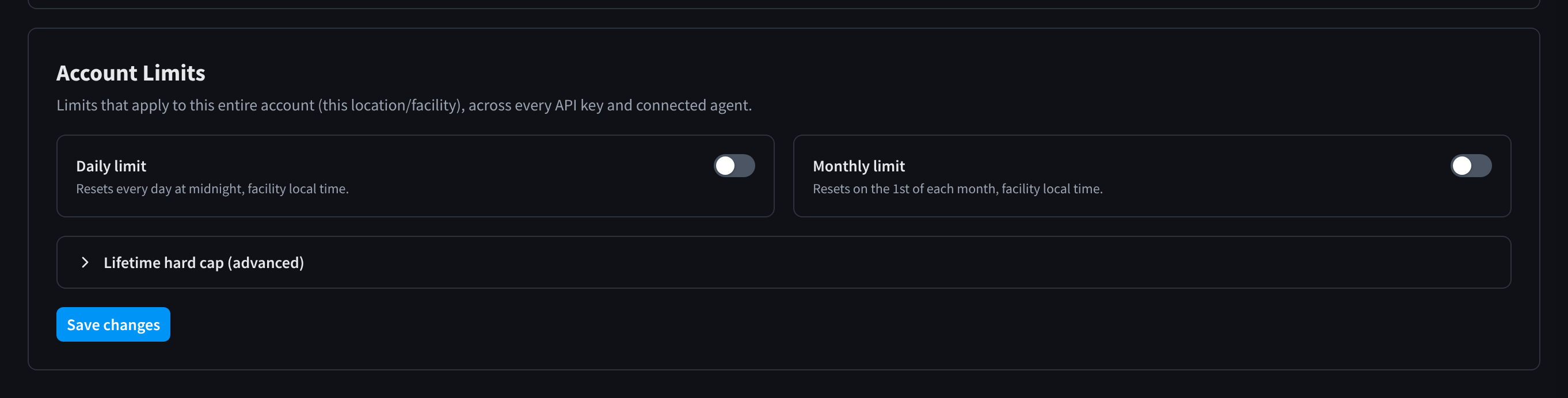 Account Limits