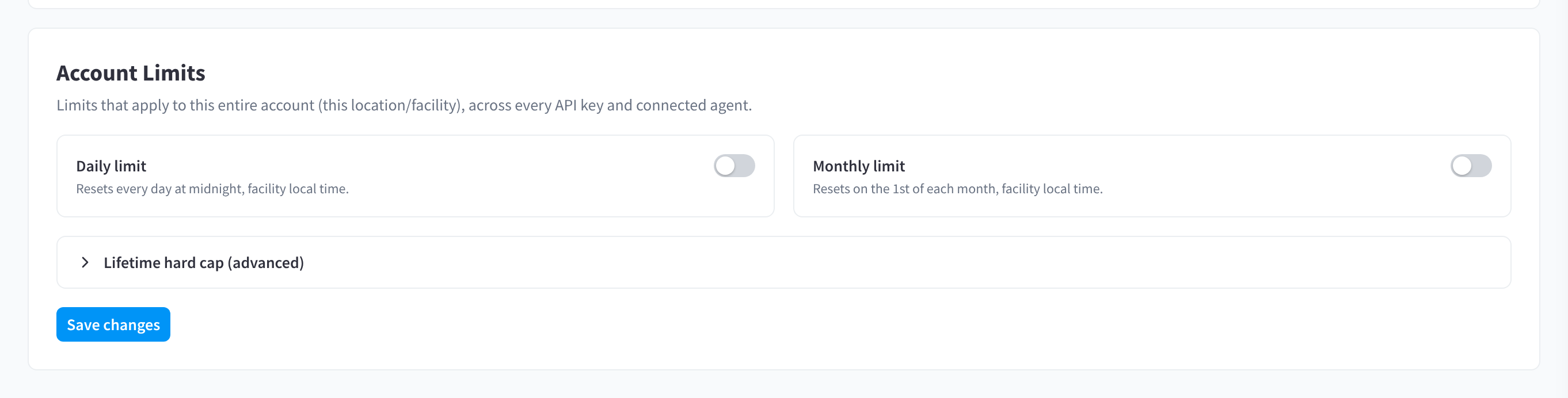 Account Limits