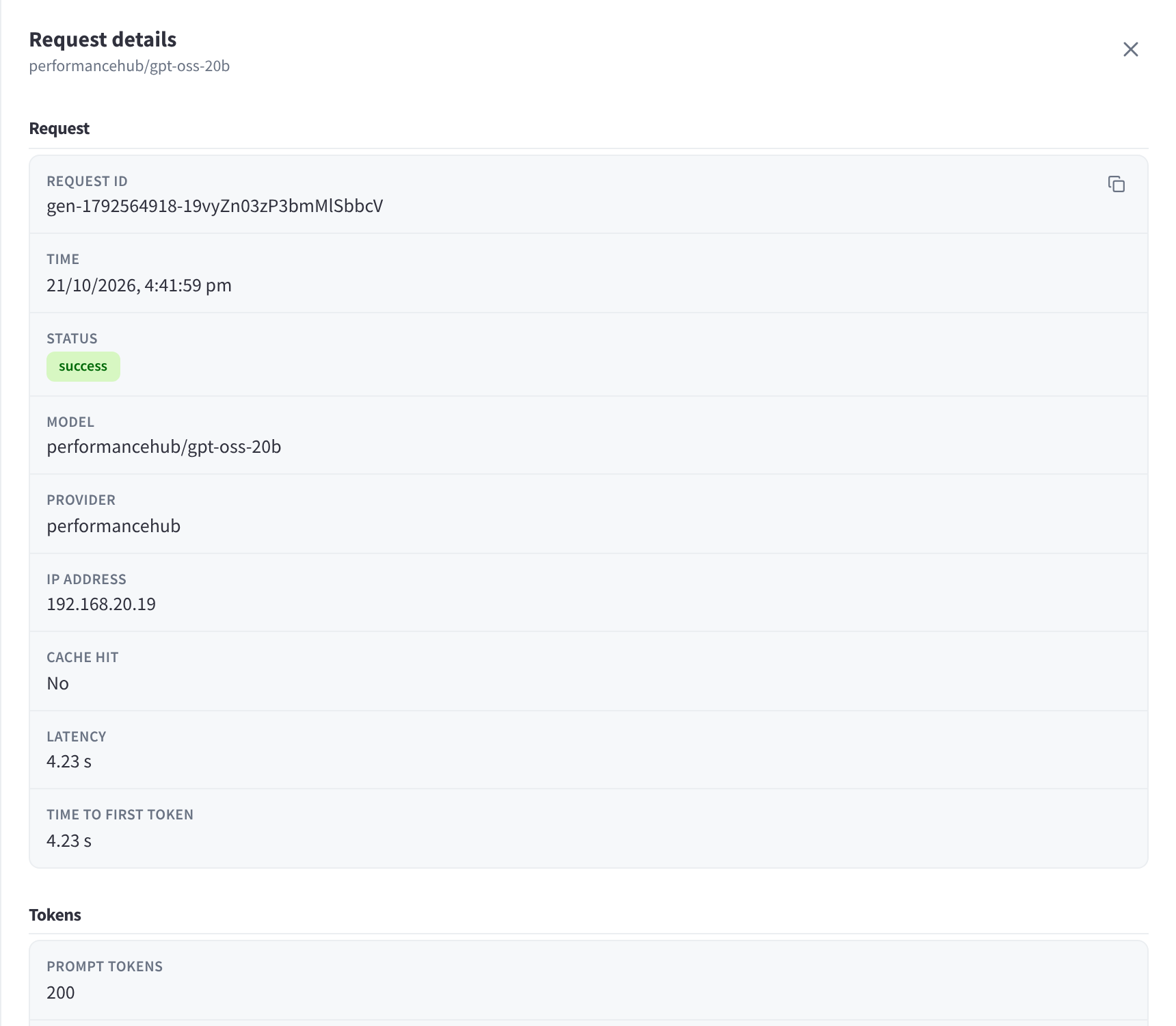 The Request details drawer